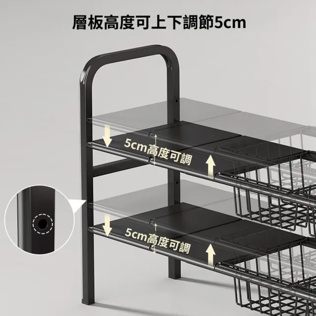 【Quality 聚家】下水槽伸縮置物架 分層收納架 洗手盆廚房收納神器（自由伸縮 活動層板 穩固耐用）
