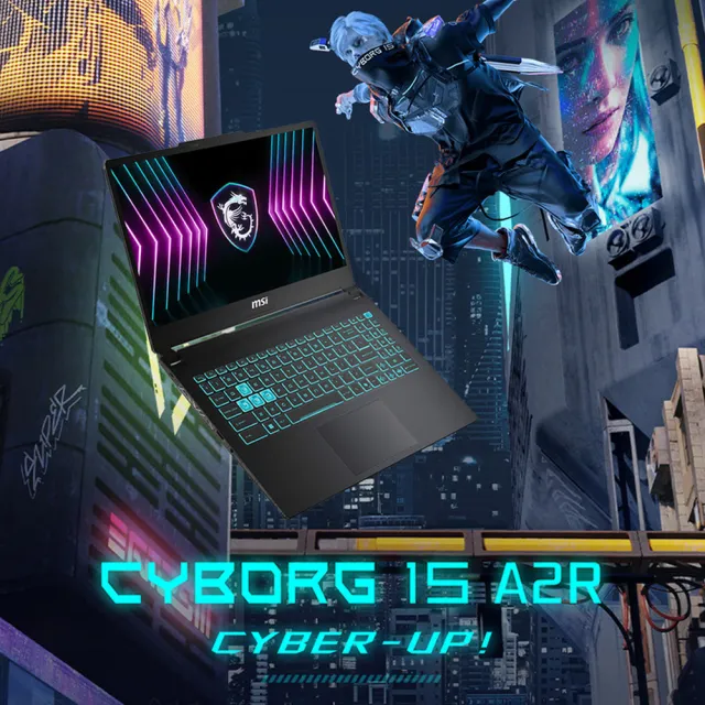 【MSI 微星】15.6吋 Core7 RTX3050 電競筆電(Cyborg 15/Core 7-240H/16G/512G SSD/W11/A2RUDX-2095TW)