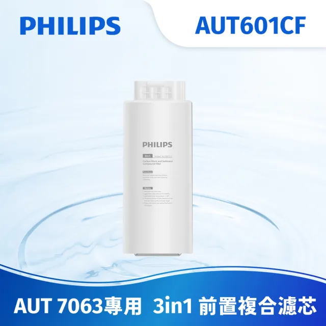 【Philips 飛利浦】三合一前置複合濾心 AUT601CF (AUT7063適用) 2年更換