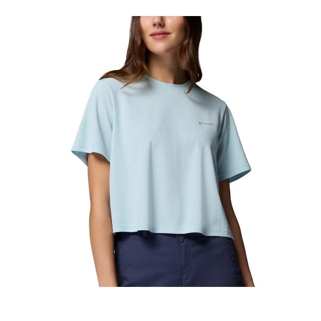 【Columbia 哥倫比亞】女款-涼感快排短袖上衣-Chill Creek™ Pique SS Tee-晴空藍(UAR74920HO/KS)