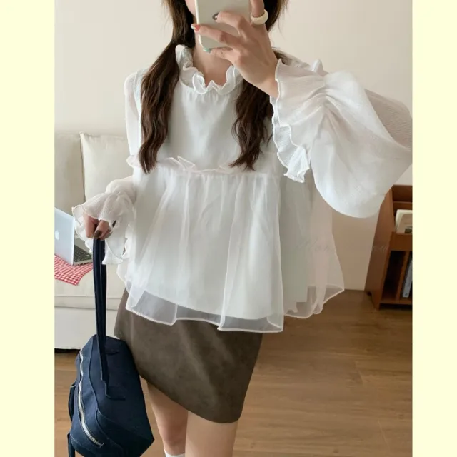 【Want-Meow】90公斤可穿/訂製大胸可百搭寬肩帶雪紡多層次穿搭背心(大碼上衣/大碼/大尺碼/背心)