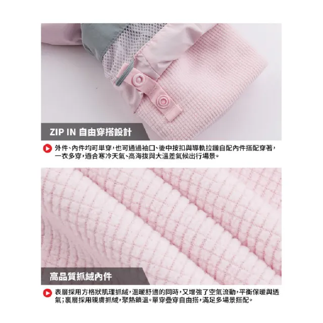 【The North Face】女 Gore-Tex 兩件式保暖連帽刷毛外套AP《白卡其》8DRJ/防水透氣連帽外套/防風外套