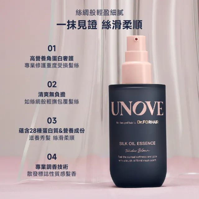 【UNOVE】柔諾伊 柔順修護髮油70ml(柔綻花香/暖木花香)
