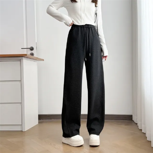 【ASister 小姊姊】AS2426#女裝｜中大尺碼休閒褲☆鬆緊帶抽繩彎刀褲(4色 XL-4XL 2605)