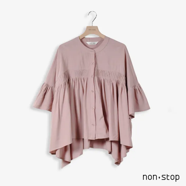 【non-stop】抓皺娃娃寬版連袖上衣-2色