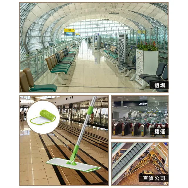 【巧巧】40cm商用鋁板除塵拖把 替換布 3入