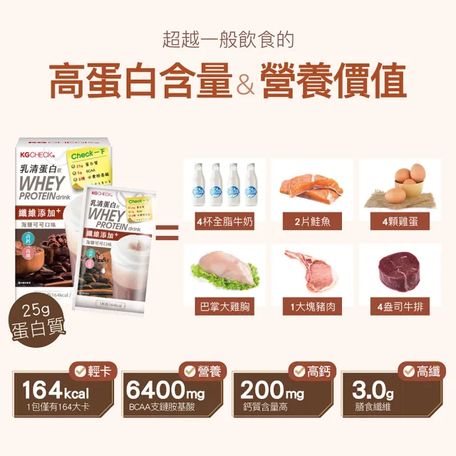 【聯華食品】KGCHECK乳清蛋白飲X3盒(皇家奶茶/抹茶拿鐵/紅豆牛乳/水果優格/海鹽可可/香醇黑芝麻)