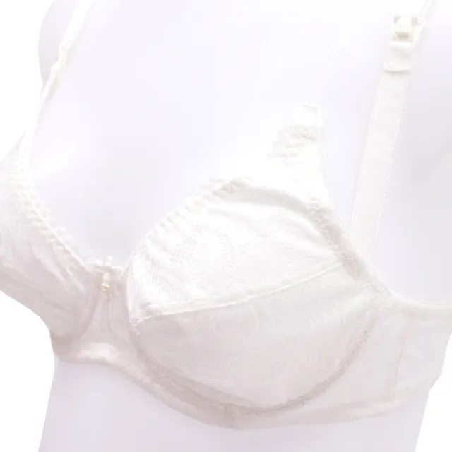 【Gennies 奇妮】2件組*哺乳內衣 透氣蕾絲鋼圈款內衣(白)