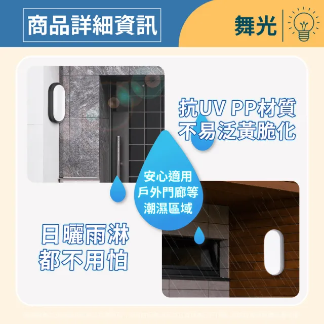 【DanceLight 舞光】1入 LED 16W 白鯨防水壁燈 時尚白/貴族黑(黃光/自然光/白光) 吸頂燈 全電壓