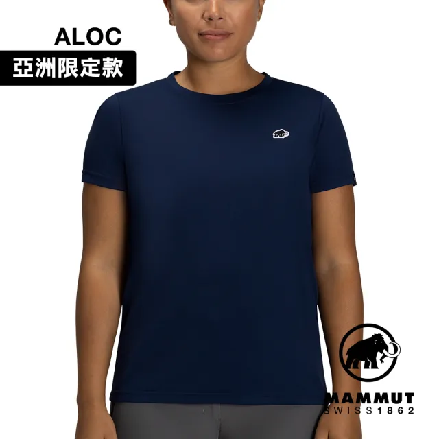 【Mammut 長毛象官方直營】Mammut Essential AF 防曬布章LOGO短袖T恤 女款 海洋藍PRT1 #1017-05090