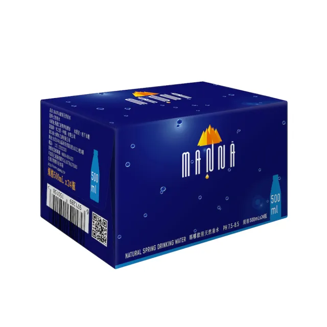 【MANNA 瑪哪】天然蘇打礦泉水500mlx24入/箱(進口鹼性無氣火山冷泉水)