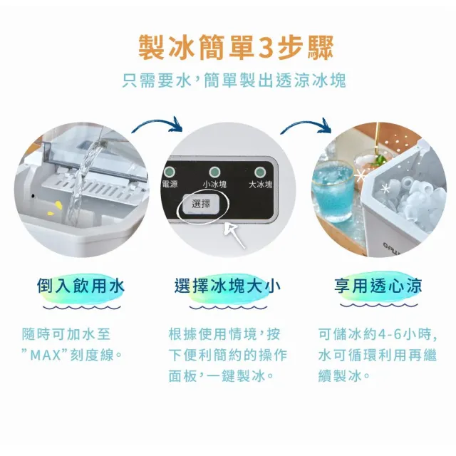 【G-PLUS 拓勤】GP小冰快 微電腦全自動製冰機GP-IM01 室內白/戶外黑/奶油黃-送價值800元收納袋(車麗屋)