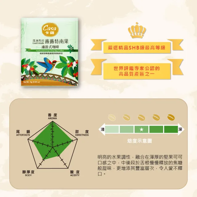 【Casa 卡薩】世界莊園單品濾掛咖啡綜合100入(8gx25入x4口味)