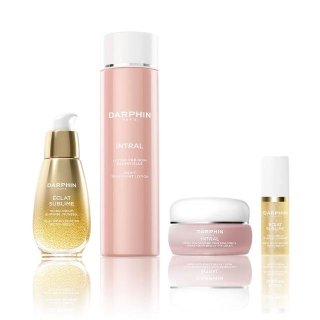 【DARPHIN 朵法】全效舒緩保濕急救雙星組(全效舒緩保濕平衡露150ml+金緻再生奢光露30ml/化妝水/精華)