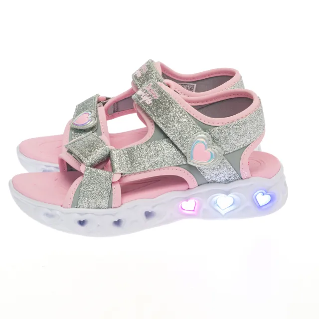 【SKECHERS】女童系列 女童鞋 涼拖鞋 涼鞋 拖鞋 閃燈涼鞋 HEART LIGHTS SANDALS (303114LSLPK)