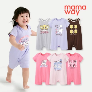 【mamaway 媽媽餵】BABY 迪士尼Q彈連身包屁衣 多款任選(寶寶包屁衣、嬰兒連身衣)