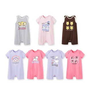 【mamaway 媽媽餵】BABY 迪士尼Q彈連身包屁衣 多款任選(寶寶包屁衣、嬰兒連身衣)