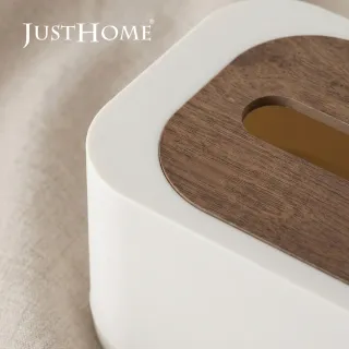 【Just Home】雙色木紋質感彈簧面紙盒-5色可選(紙巾盒 衛生紙盒 收納盒 彈簧面紙盒 日系收納)