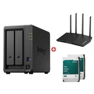 【Synology 群暉科技】分享器+搭8TBx2★DS725+ NAS 網路儲存伺服器(2Bay/AMD/4GB)