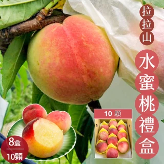 【初品果】拉拉山水蜜桃禮盒10顆x8盒(共80顆_食尚玩家推薦_產地直送_母親節送禮_企業採購)