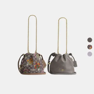 【COACH】蔻馳官方直營 FAYE 迷你絎縫/蝴蝶結裝飾/花卉刺繡單肩手袋 肩背包 拉繩包-多款任選(CDB69/CEL03)