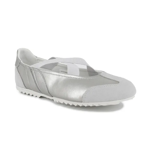 【Palladium】RACER BALLERINA LTH皮革/麂皮芭蕾薄底鞋-女鞋-金屬銀(94781-080-M)