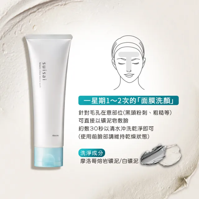 【Kanebo 佳麗寶】買1送1★suisai 毛孔淨透礦泥皂 130g(洗面乳)