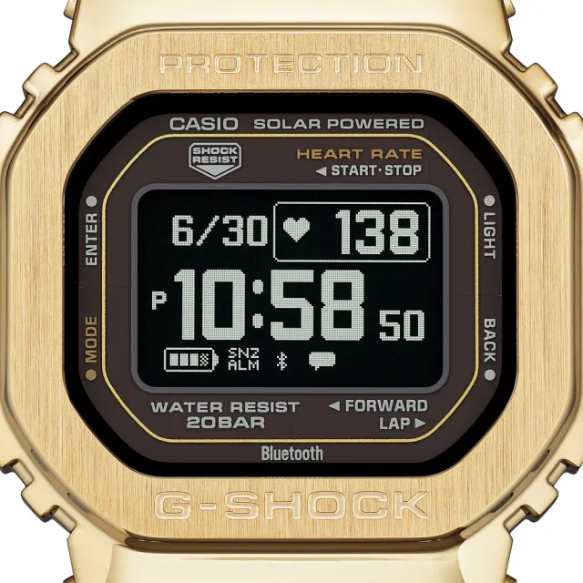 【CASIO 卡西歐】G-SHOCK 強悍耐用 太陽能運動電子腕錶 錶 週年慶 雙11(GM-H5600-9)