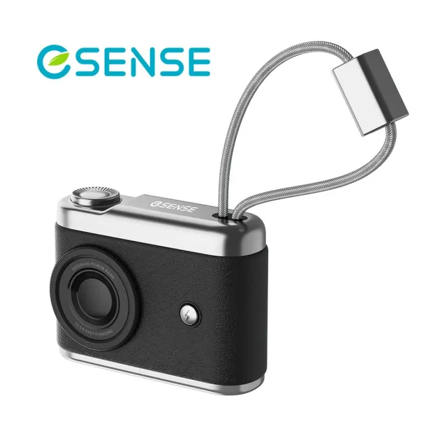 【ESENSE 逸盛】復古相機造型10000mAh快充行動電源 (多合一功能/智能數字顯示/自帶雙線)