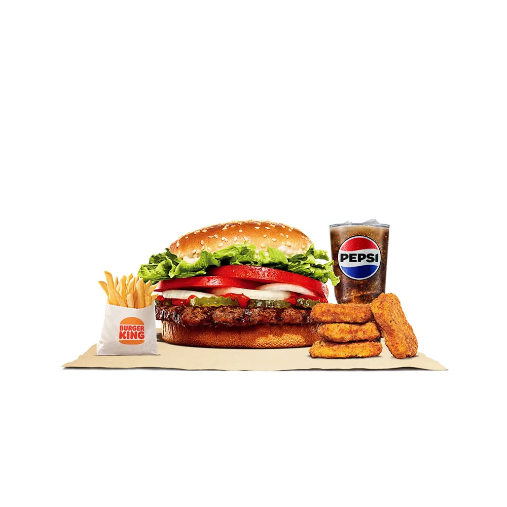 【漢堡王】大華堡超爽餐★含華堡原味或辣味+小份薯條+4塊雞塊+中杯飲品  喜客券