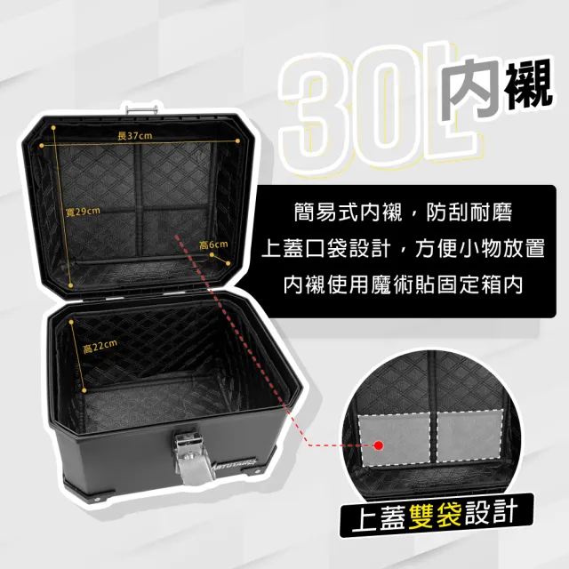 【Astutain】阿斯圖坦 45L 卡夢紋一體護角 塑合金車尾箱 機車後箱 機車置物箱 機車行李箱