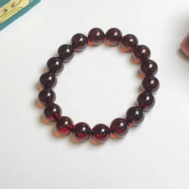 【勝弘珠寶】波羅的海深酒紅淨水血珀手串