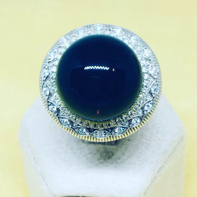 【勝弘珠寶】多明尼加精緻優雅藍珀戒指-15mm