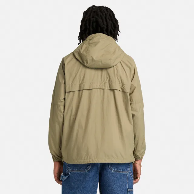 【Timberland】男款灰綠色連帽防曬外套(A2QV7590)