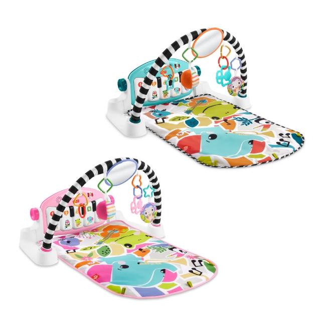 【Fisher price 費雪】可愛動物鋼琴健身器/健力架/健身架/遊戲地墊(2色任選)