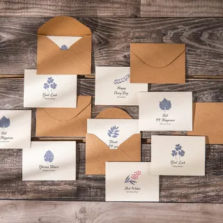 Paper Play 萬用卡片 感恩卡/萬用卡片-復古清新蔚藍印花圖樣造型卡片 感恩卡 畢業卡(6款任選)