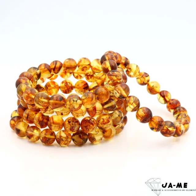 【JA-ME】天然琥珀 財運爆棚花珀手珠10mm