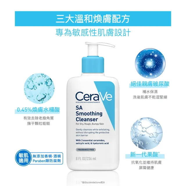【CeraVe 適樂膚】水楊酸煥膚淨嫩潔膚露 473ml 買2送7_A