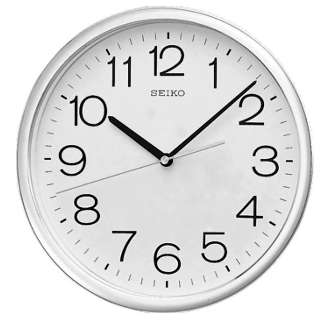 【SEIKO 精工】星光銀色光感外框 時鐘 掛鐘(QXA014S)