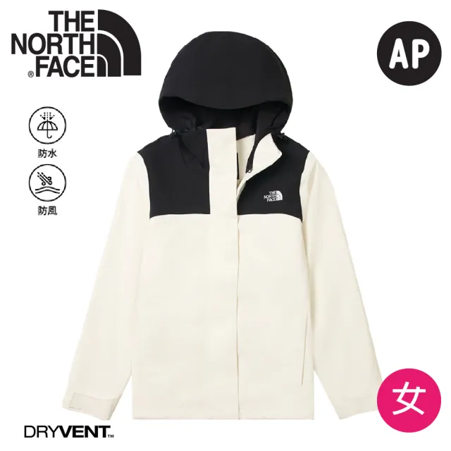 【The North Face】女 DV防水可套接外套 AP《黑/米白》8DX8/登山/防水外套/連帽外套