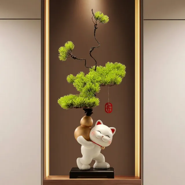 迦恩-擺件 招財貓葫蘆花瓶擺件 入戶玄關客廳插花裝飾 辦公室桌面擺件 送禮禮品