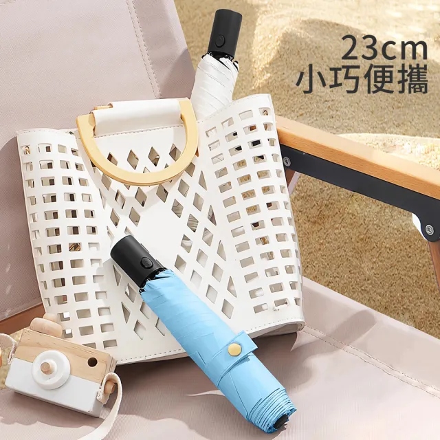Luxing 198g輕壓好收傘 極輕省力安全自動傘 UPF50+黑膠全波段防曬遮陽傘 折疊晴雨傘 迷你輕量傘