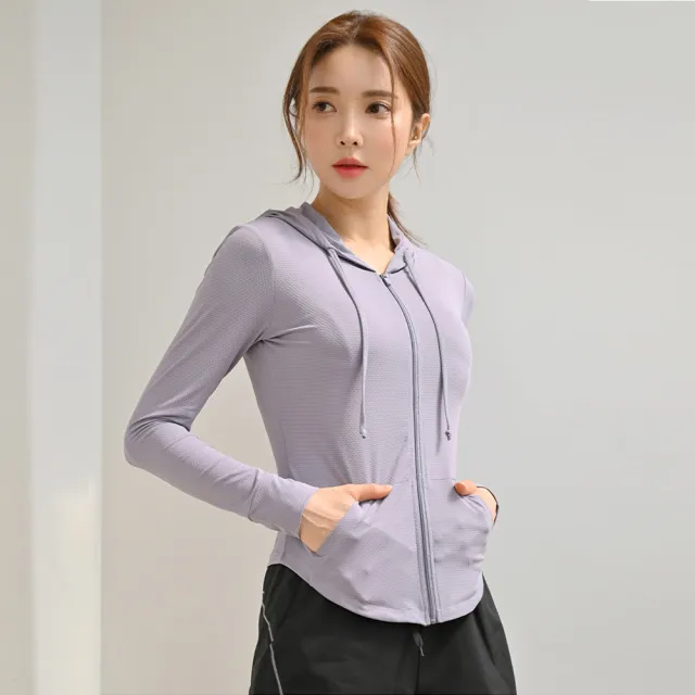 【BODYAIR】出清-透涼微孔彈力連帽外套(瑜珈.運動.慢跑.透氣.舞蹈.運動外套)