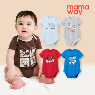 【mamaway 媽媽餵】BABY 迪士尼棉質包屁衣 多款任選(寶寶包屁衣、嬰兒連身衣)