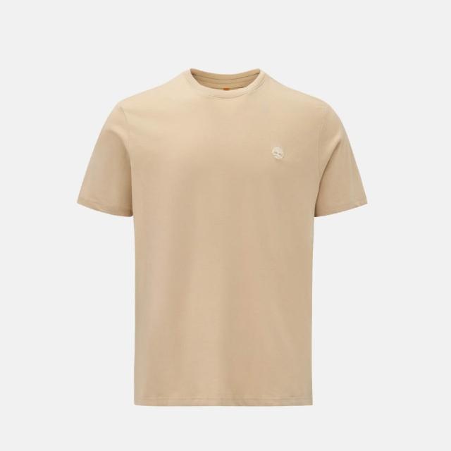 【Timberland】男款米色休閒短袖T恤(A6DKUY94)