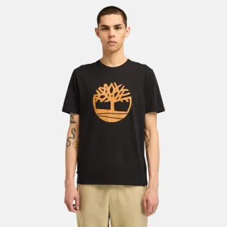 【Timberland】男款黑色LOGO短袖T恤(A6281P56)