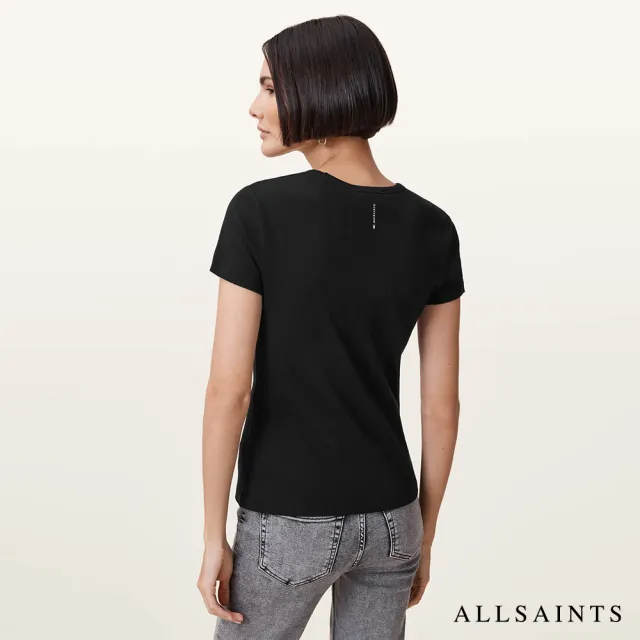 【ALLSAINTS】STEVIE 純棉修身短袖T恤-黑 W194JA(修身版型)