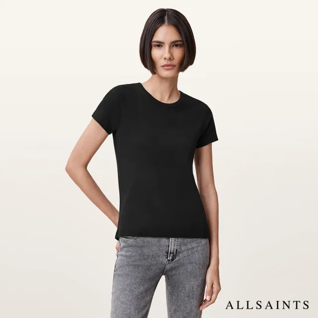 【ALLSAINTS】STEVIE 純棉修身短袖T恤-黑 W194JA(修身版型)