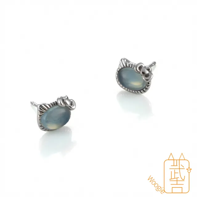 【Woogie武吉珠寶】海藍寶計款耳環(貓咪8x7mm)