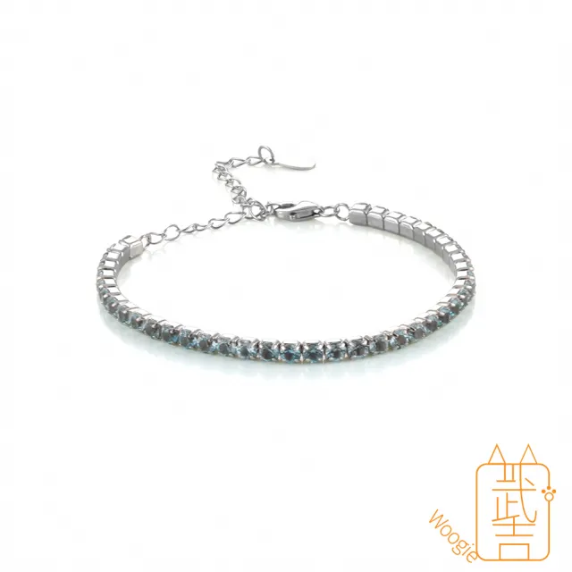 【Woogie武吉珠寶】精品滿圈設計托帕石純銀手鍊(純銀滿鑲3mm)
